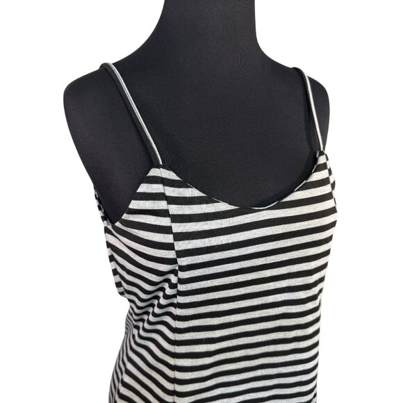 Olive and Oak Womens Size Small Black and Gray Striped Sleeveless Mini Dress - Picture 3 of 9